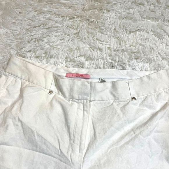 White linen Gianni Bini‎ straight-leg flare  pants size 8 - Picture 1 of 8